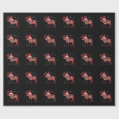 Papier Cadeau Moose Christmas Red Plaid Buffalo Xmas Santa Hat (Plat)