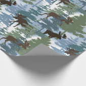 Papier Cadeau Moose de la forêt d'hiver (Coin)