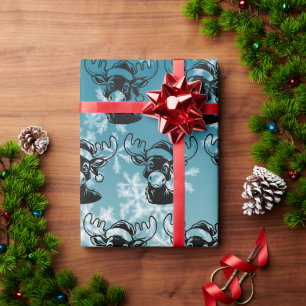 Papier Cadeau Moose de Noël