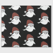 Papier Cadeau moquette d'hôtel éffrayant fantôme de Noël (Plat)