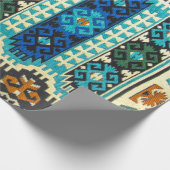Papier Cadeau Moquette orientale turque persane bleu vert (Coin)
