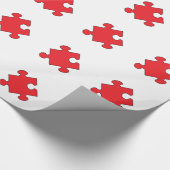 PAPIER CADEAU MORCEAU DE PUZZLE ROUGE (Coin)
