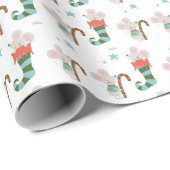 Papier Cadeau Morceaux de Noël en bas (Coin rond)