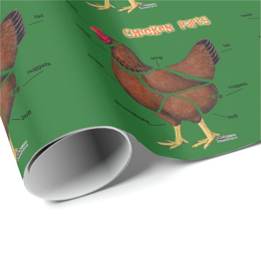 Papier Cadeau Morceaux de poulet (Coin rond)
