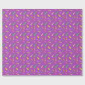 Papier Cadeau Morceaux d'échecs violets (Plat)