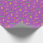 Papier Cadeau Morceaux d'échecs violets (Coin)