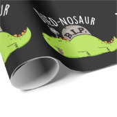 Papier Cadeau Mored nosaur Dinosaure Drôle Puns Dark BG (Coin rond)
