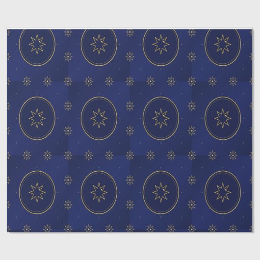 Papier Cadeau Moroccan Celestial Gold Star Wrapping Paper (Plat)