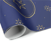 Papier Cadeau Moroccan Celestial Gold Star Wrapping Paper (Coin rond)