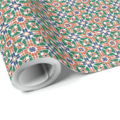 Papier Cadeau Moroccan Zellige Geometric Pattern Wrapping Paper (Coin rond)