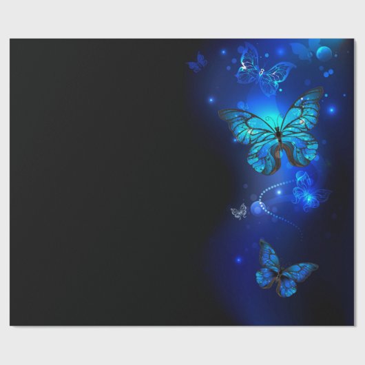 Papier Cadeau Morpho Butterfly in the Dark Background (Plat)