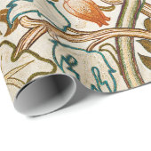 Papier Cadeau  Morris Acanthus Floral Crewel Embroidery Pattern (Coin rond)