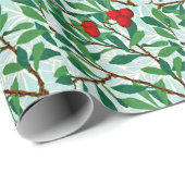 Papier Cadeau Morris - Arbatus, branches aux baies rouges (Coin rond)