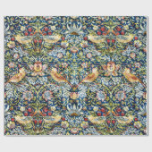 Papier Cadeau Morris - Framboise Voleur d'oiseaux et de fleurs (Plat)