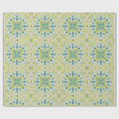 Papier Cadeau Morris Yellow Turquoise Vine & Flower Pattern (Plat)