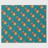 Papier Cadeau Morse mignon drôle mangeant la crème glacée (Plat)