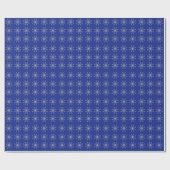 Papier Cadeau Mosaic argent étoiles indigo décoration géométriqu (Plat)