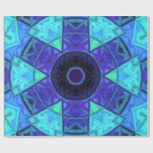 Papier Cadeau Mosaic Mandala bleu et violet (Plat)