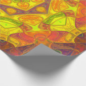 Papier Cadeau Mosaic Mandala Fleur Jaune Orange et Violet (Coin)