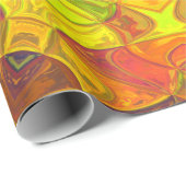 Papier Cadeau Mosaic Mandala Fleur Jaune Orange et Violet (Coin rond)