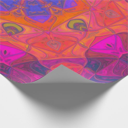 Papier Cadeau Mosaic Mandala Fleur orange violet et rose (Coin)