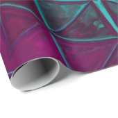 Papier Cadeau Mosaic Mandala Flower bleu et violet (Coin rond)