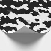 Papier Cadeau Mosaïque Abstraite irrégulière Camo noir et blanc (Coin)