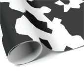 Papier Cadeau Mosaïque Abstraite irrégulière Camo noir et blanc (Coin rond)