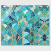 Papier Cadeau Mosaïque Abstraite turquoise de style Art déco (Plat)