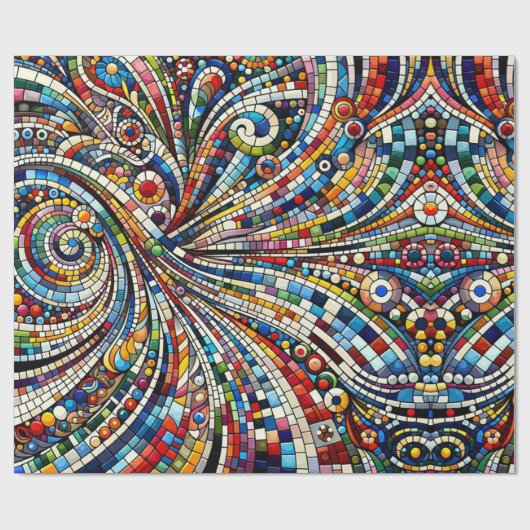 Papier Cadeau Mosaïque arc-en-ciel (Plat)