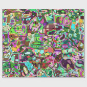 Papier Cadeau Mosaïque colorée (Plat)