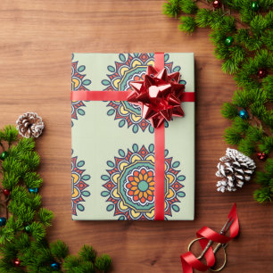 Papier Cadeau mosaïque de fleurs