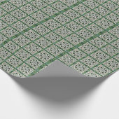 Papier Cadeau Mosaïque de pierre céleste verte et blanche (Coin)