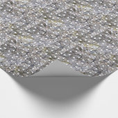 Papier Cadeau Mosaïque de pierre grise naturelle, fleur de vie (Coin)