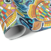 Papier Cadeau mosaïque de poisson (Coin rond)