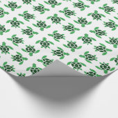 Papier Cadeau Mosaïque de tortue marine à Jade Green (Coin)