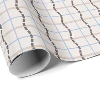 Papier Cadeau mosaïque géométrique apaisante - taupe bleu
