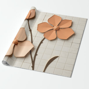 Papier Cadeau Mosaïque Moderne à Petales de Pêche