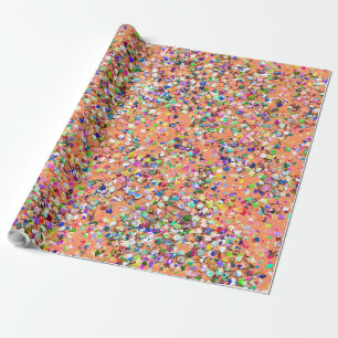 Papier Cadeau Mosaïque multicolore Parties scintillant moderne 