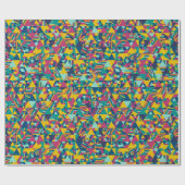 Papier Cadeau Mosaïque triangulaire en bleu (Plat)