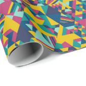 Papier Cadeau Mosaïque triangulaire en bleu (Coin rond)