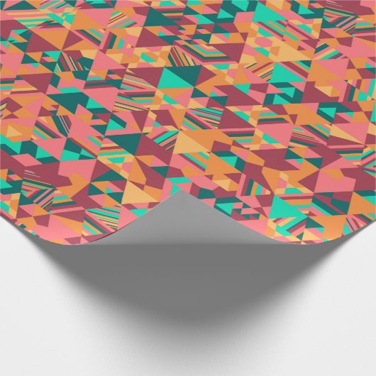 Papier Cadeau Mosaïque triangulaire en orange (Coin)