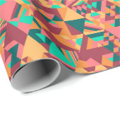Papier Cadeau Mosaïque triangulaire en orange (Coin rond)