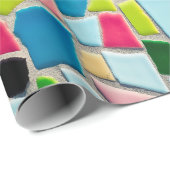 Papier Cadeau Mosaïque tuiles texture modèle (Coin rond)