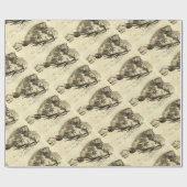 PAPIER CADEAU MOSAÏQUES ROMAINES ANTIQUE / ROOSTERS (Plat)