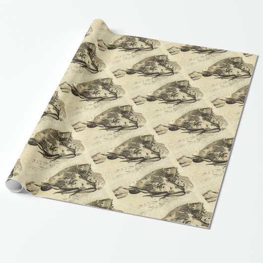 PAPIER CADEAU MOSAÏQUES ROMAINES ANTIQUE / ROOSTERS (Déroulé)