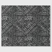 Papier Cadeau Mot d'anniversaire Nuage grand-mère Argent ID276 (Plat)