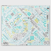 Papier Cadeau Mot d'anniversaire Nuage huit bleu ID266 (Plat)