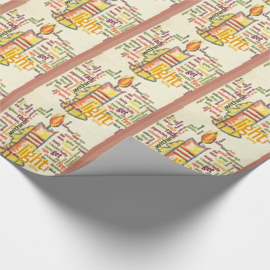 Papier Cadeau Mot de flamme de bougie Cloud Art Imprimer (Coin)