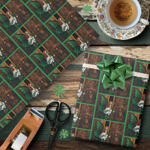 Papier Cadeau Mot de passe secret de fée celtique verte mystique